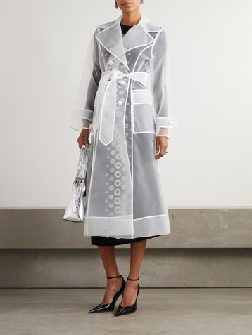 Dolce&Gabbana Double-breasted belted organza trench coat