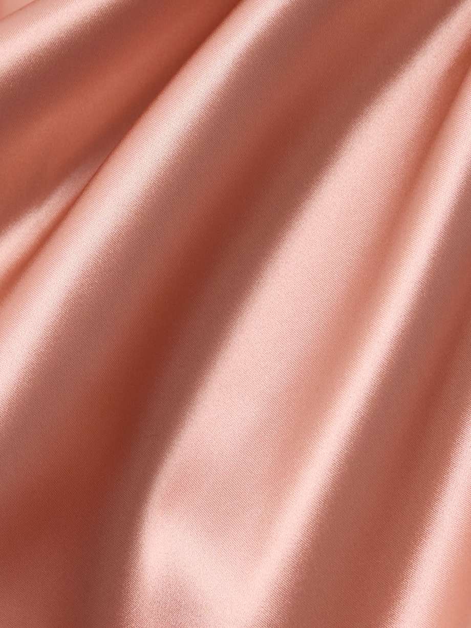 two-tone ruched satin midi dress