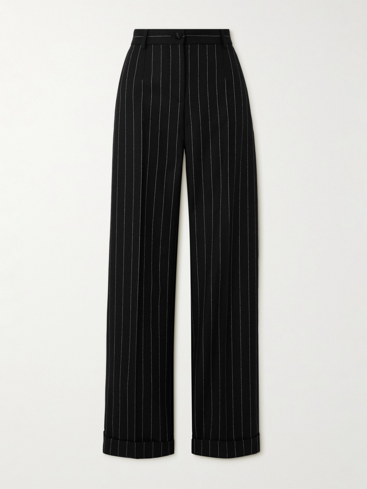 Dolce & Gabbana Tailored Black Trousers With Vertical Pinstripes
