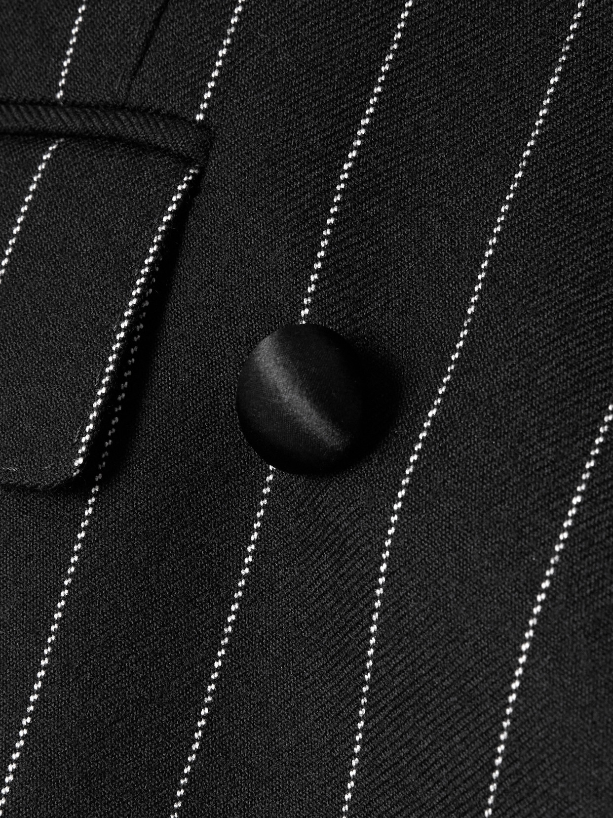 Dolce & Gabbana Double-breasted Pinstriped Wool-blend Blazer In Black