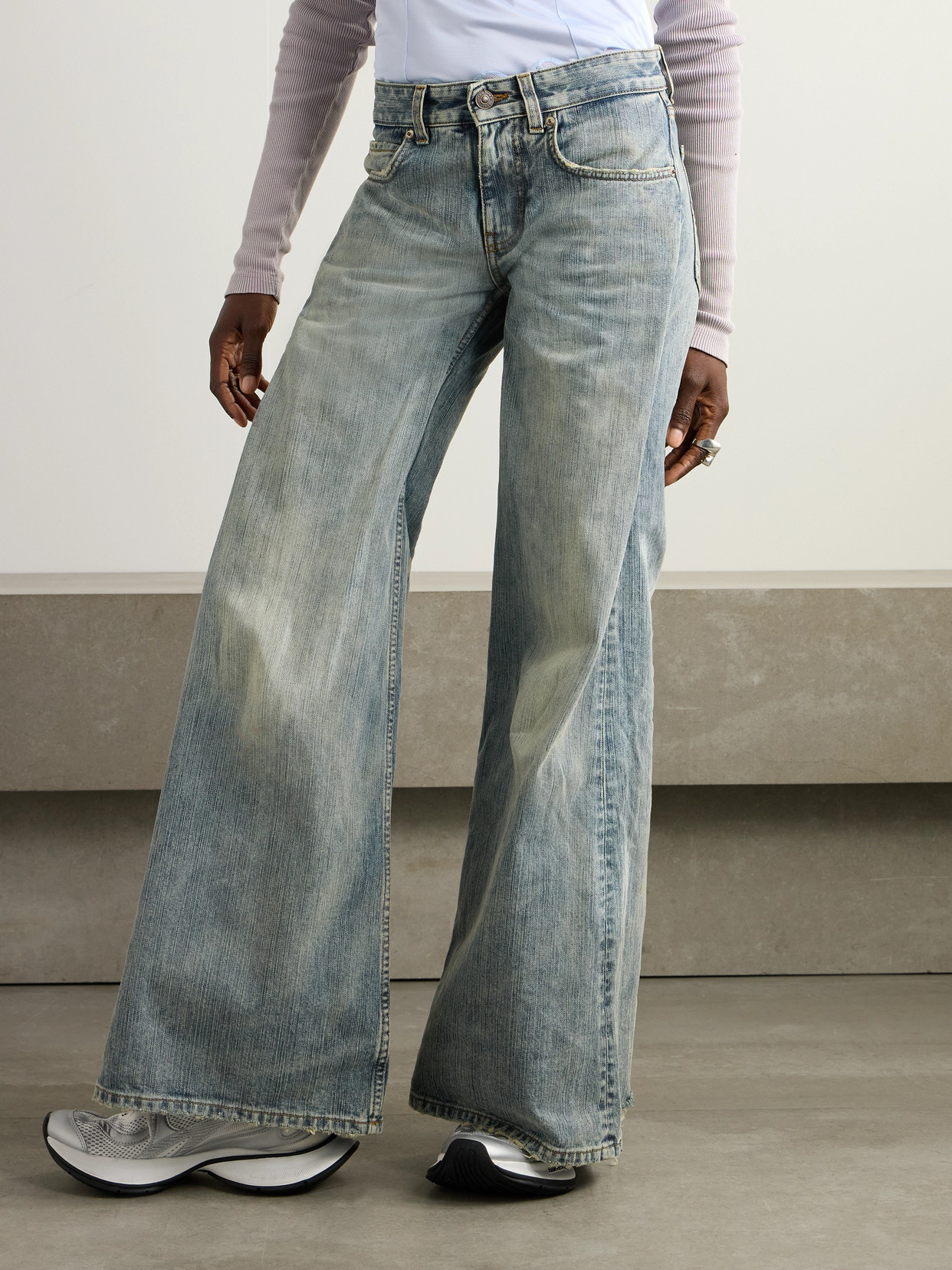 Balenciaga Mid-rise Bootcut Jeans In Blue