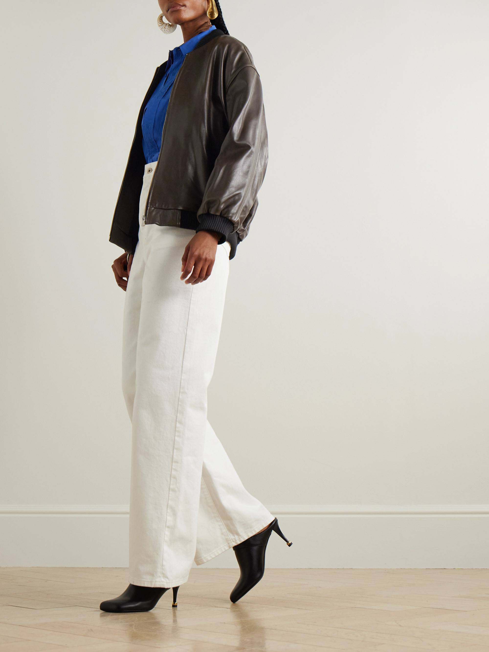 NOUR HAMMOUR Marly leather bomber jacket thumbnail