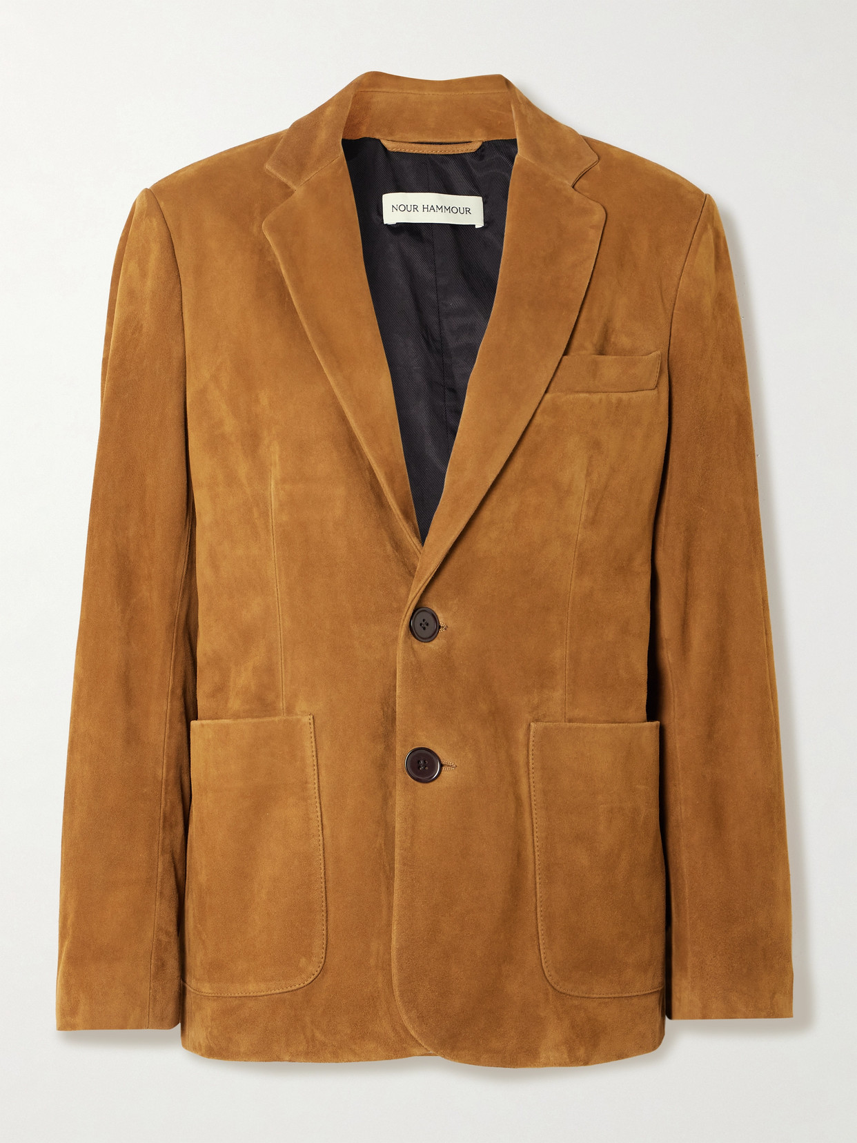 Nour Hammour Valeria Suede Jacket In Brown