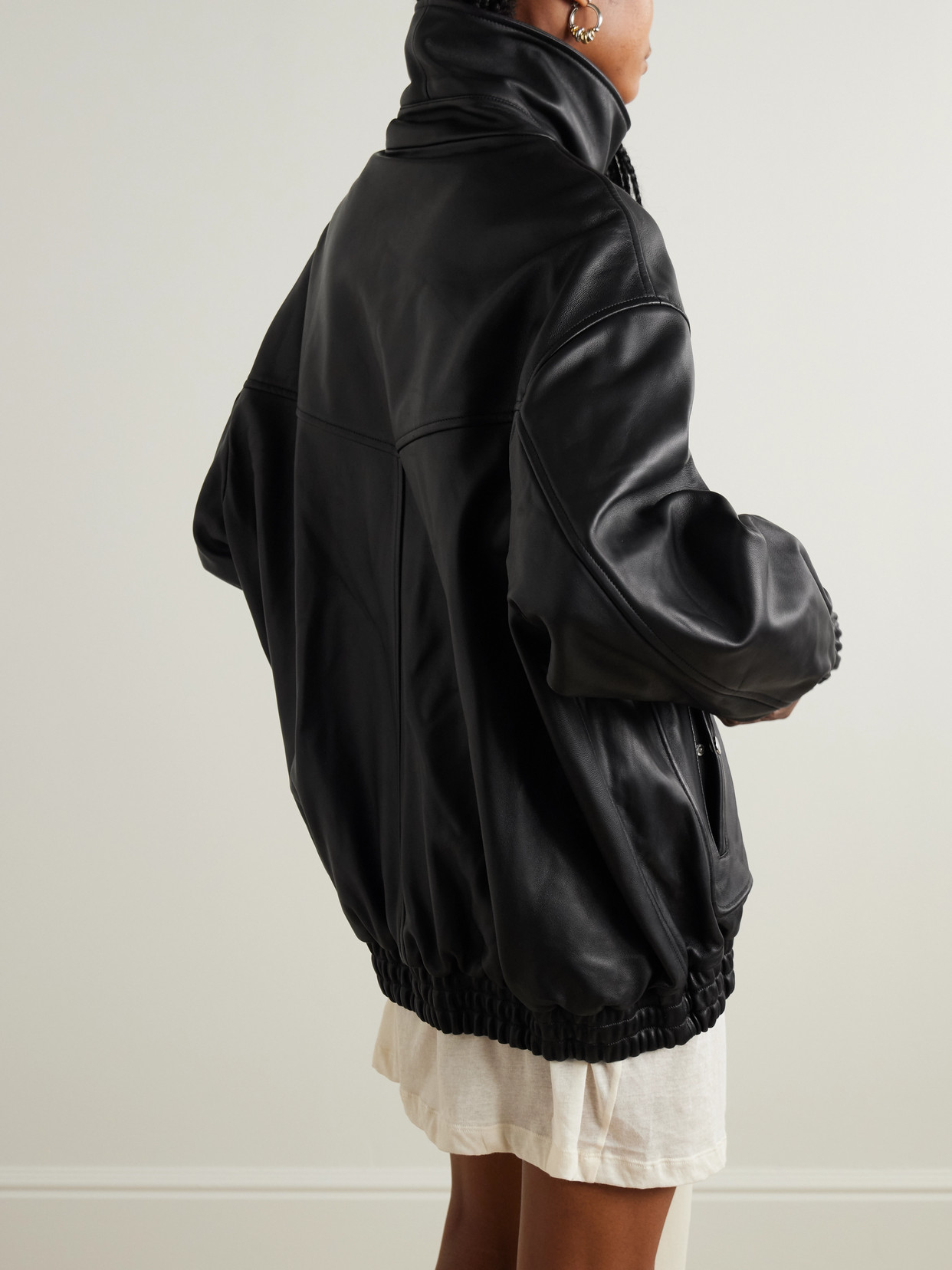NOUR HAMMOUR BECK OVERSIZED LEATHER JACKET