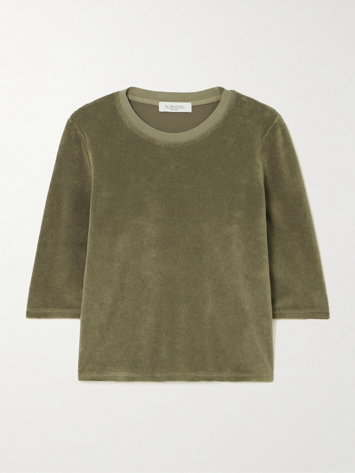 Suzie Kondi Corfu Cotton-blend Terry T-shirt In Green