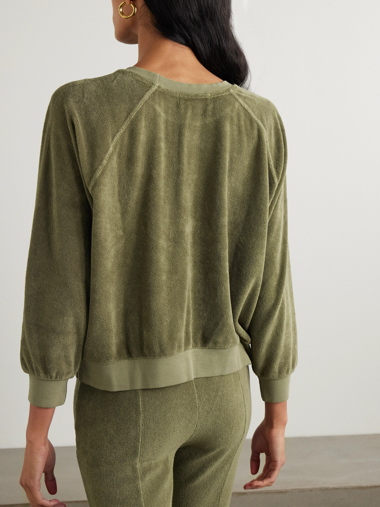 Suzie Kondi Samos Cotton-blend Terry Sweatshirt In Green