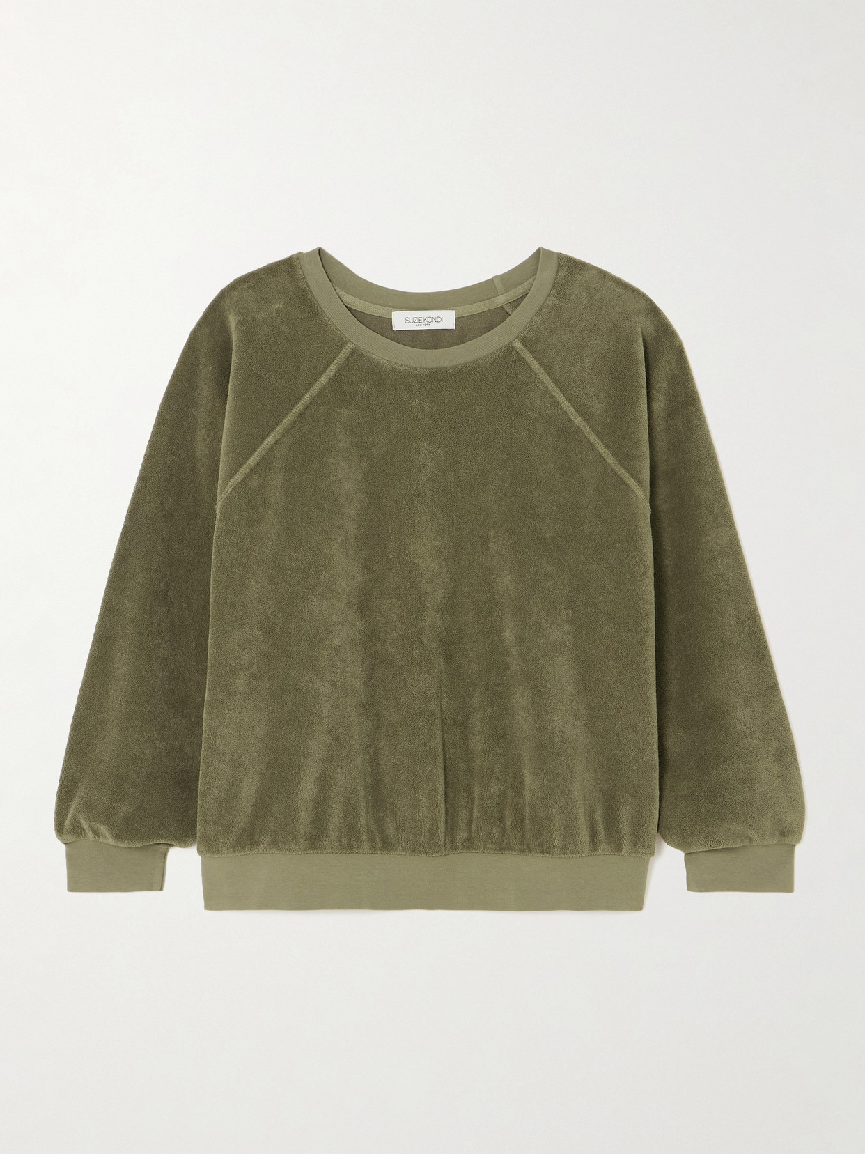 Suzie Kondi Samos Cotton-blend Terry Sweatshirt In Green