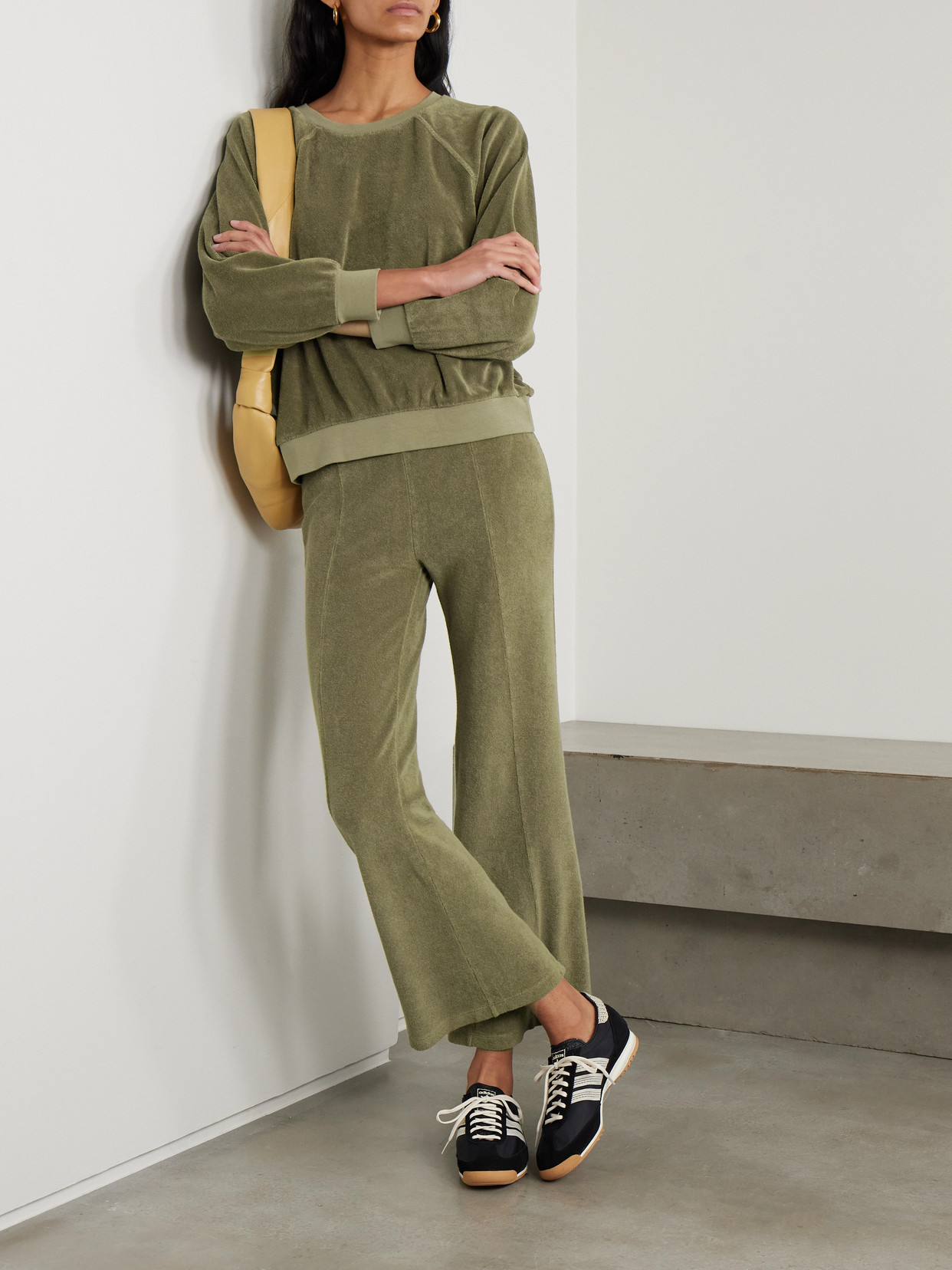 Suzie Kondi Samos Cotton-blend Terry Sweatshirt In Green