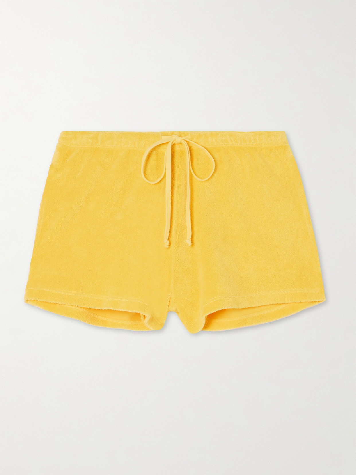 Suzie Kondi Shallis Cotton-blend Terry Shorts In Yellow