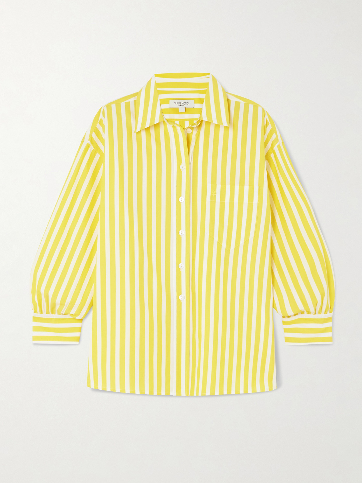 Suzie Kondi Kappa Striped Cotton-poplin Shirt In Yellow