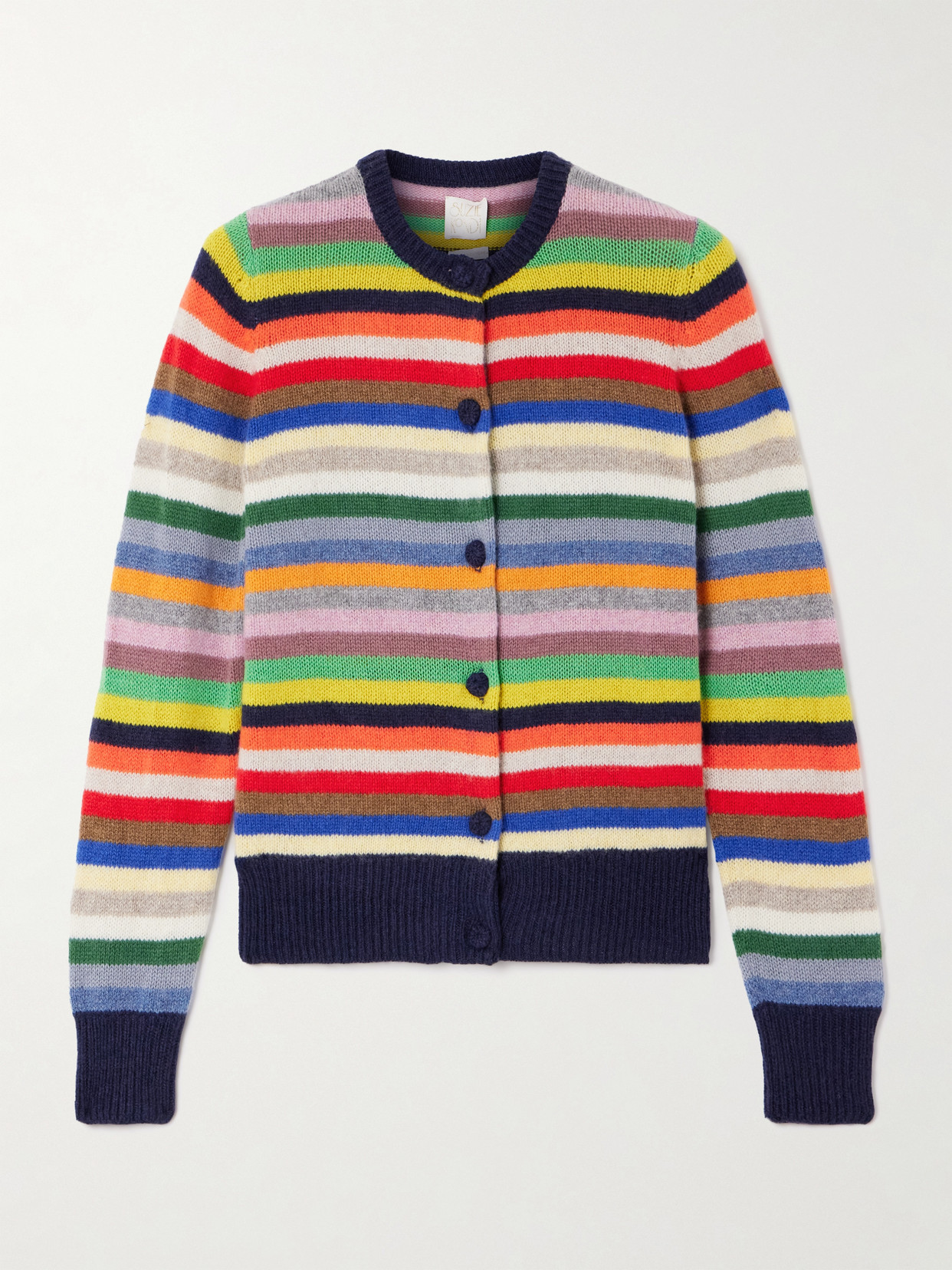 Suzie Kondi Kadria Striped Cashmere Cardigan In Multi