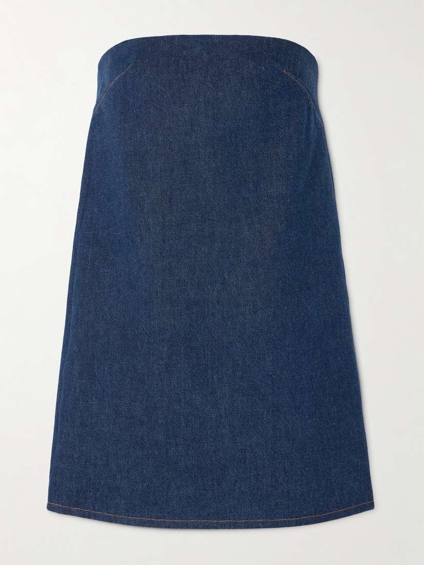 Frame Strapless Denim Mini Dress