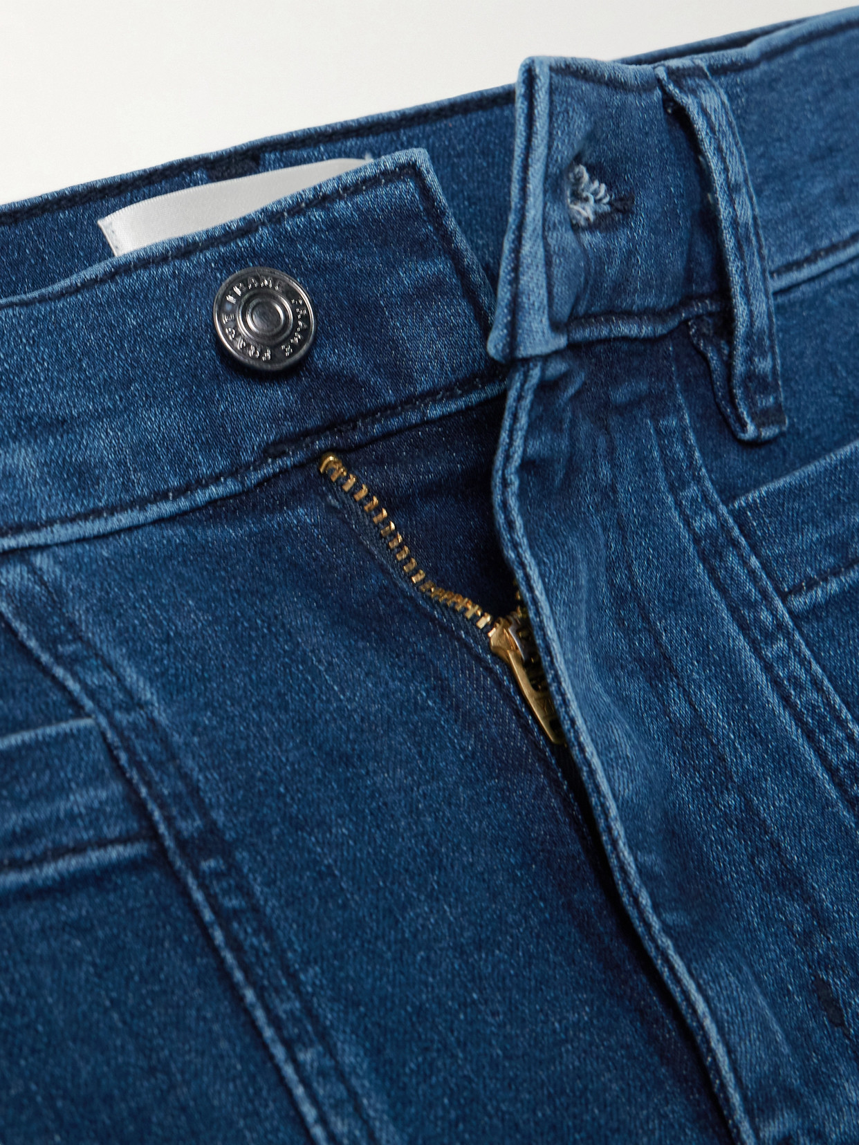 Frame Le Slim Palazzo Modernist Pocket High-rise Flared Jeans In Blue
