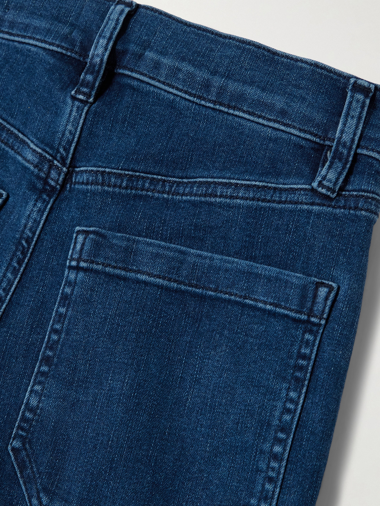 Frame Le Slim Palazzo Modernist Pocket High-rise Flared Jeans In Blue