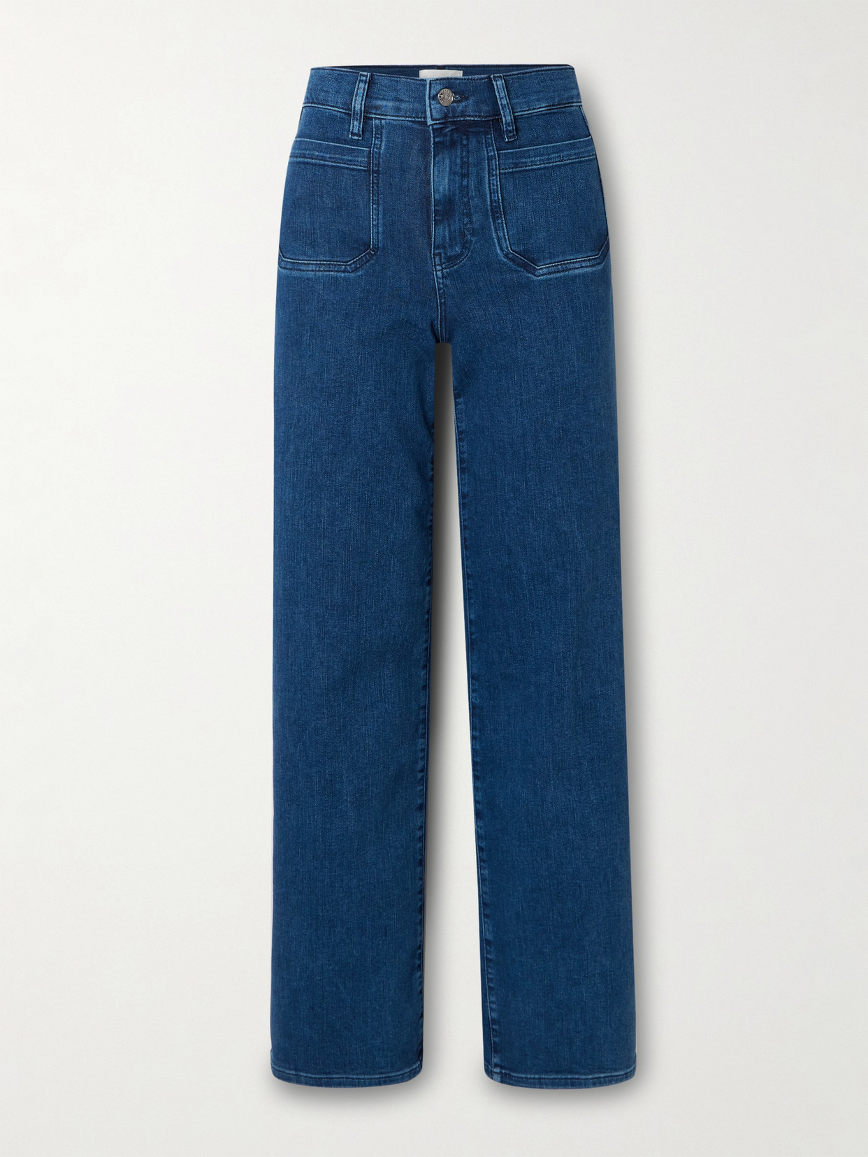 Frame Le Slim Palazzo Modernist Pocket High-rise Flared Jeans In Blue