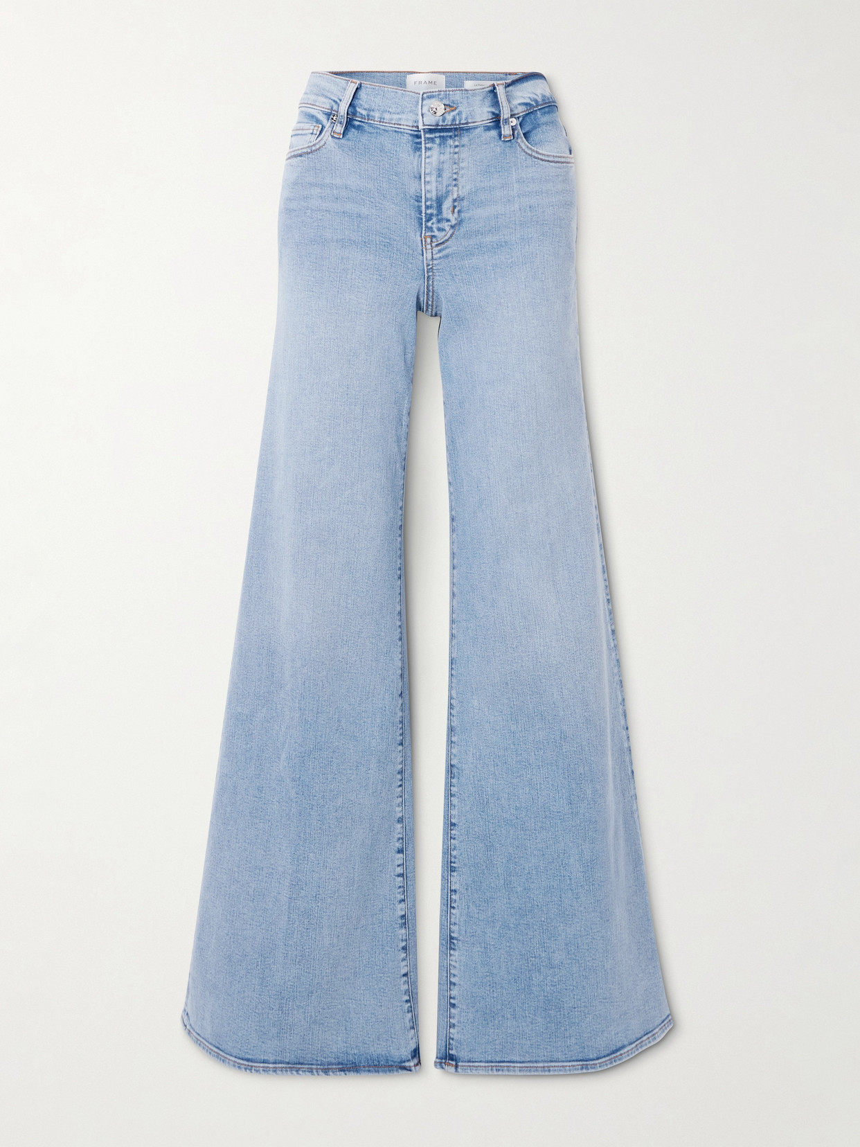Frame Le Palazzo Mid-rise Flared Jeans In Blue