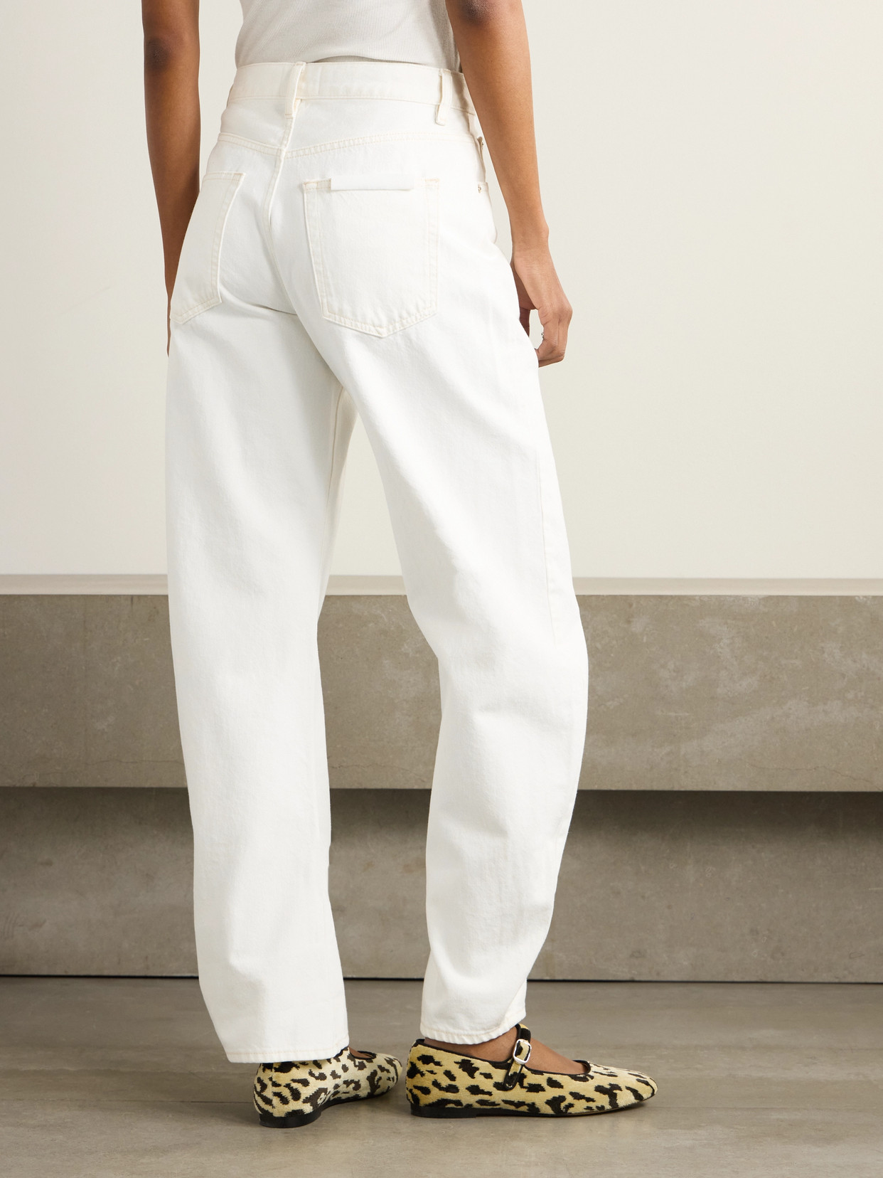 Frame The Bubble Wide-leg Jeans In White