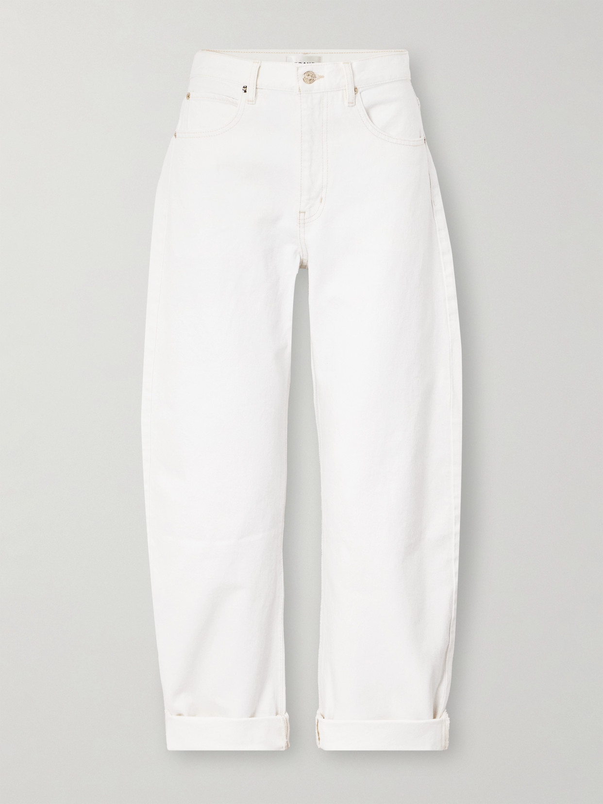 Frame The Bubble Wide-leg Jeans In White