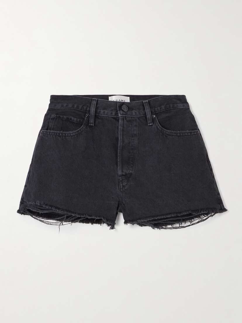 Frame The Dare Frayed Denim Shorts