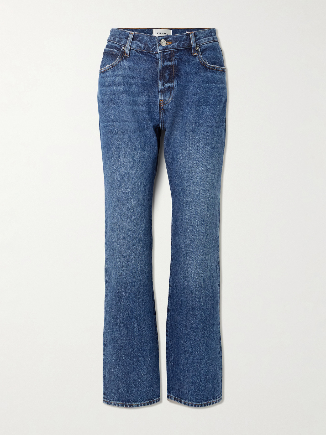 Frame The Staple Mid-rise Straight-leg Jeans In Blue