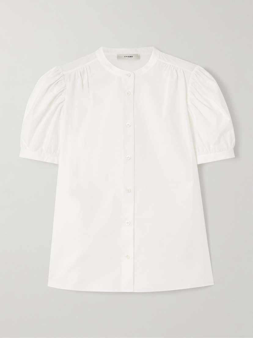 Frame The Gathered Organic Cotton-poplin Shirt