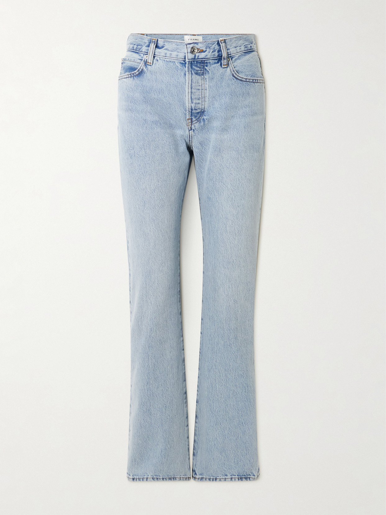 Frame The Staple Mid-rise Straight-leg Jeans In Blue