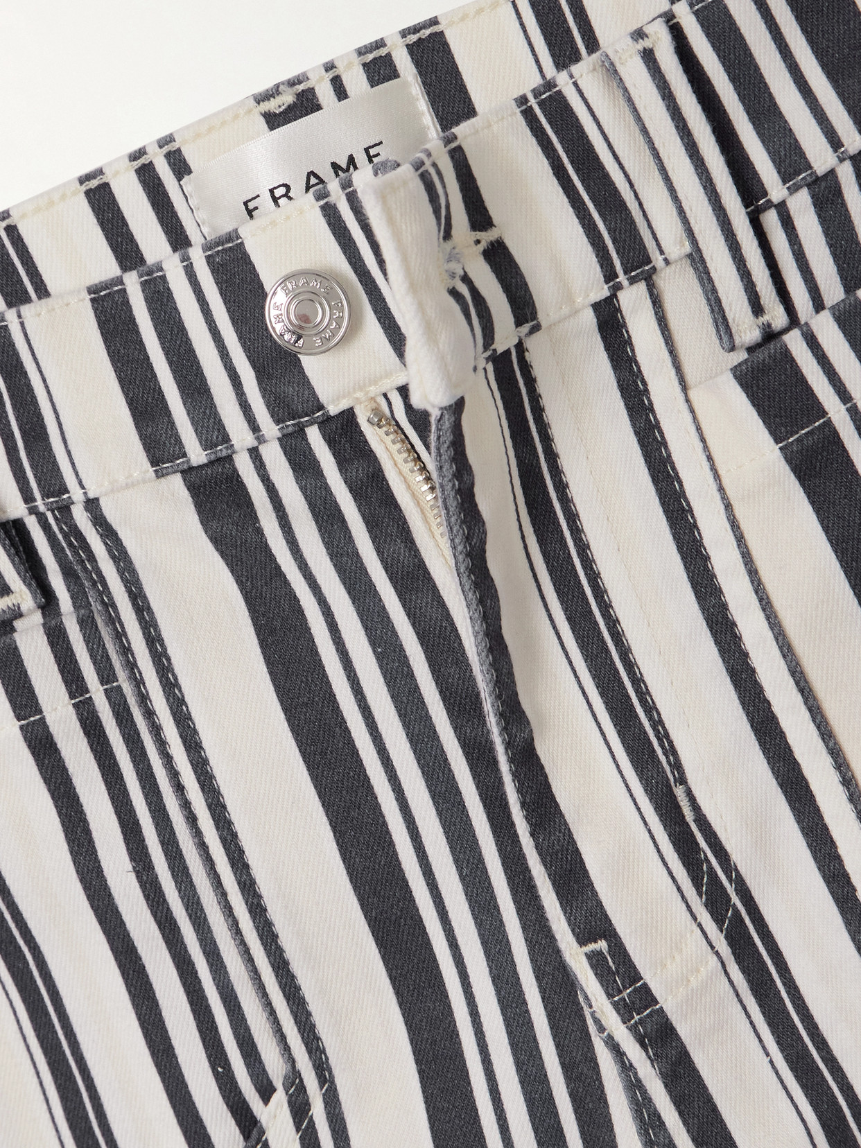 Frame Le Slim Palazzo Patch Pocket High Waist Wide Leg Jeans In Blue