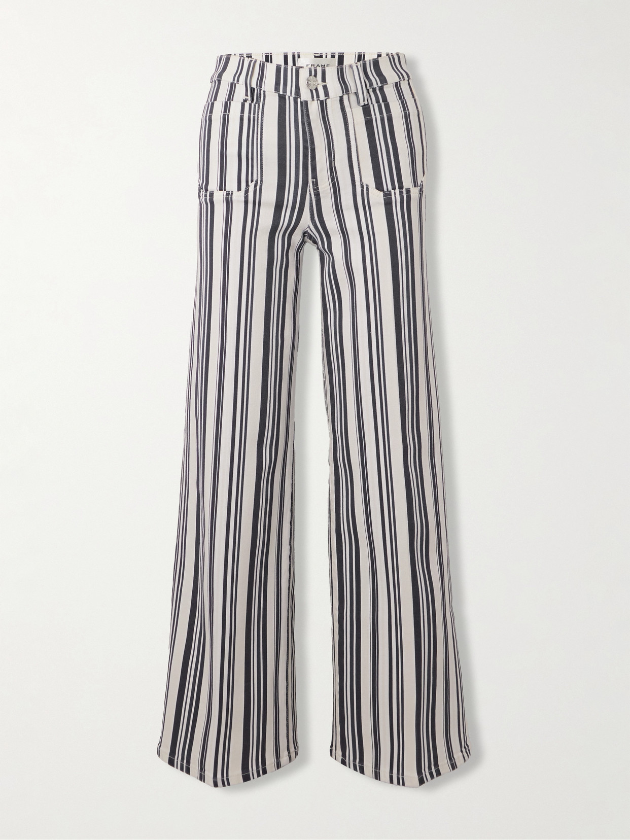 Frame Le Slim Palazzo Patch Pocket High Waist Wide Leg Jeans In Blue