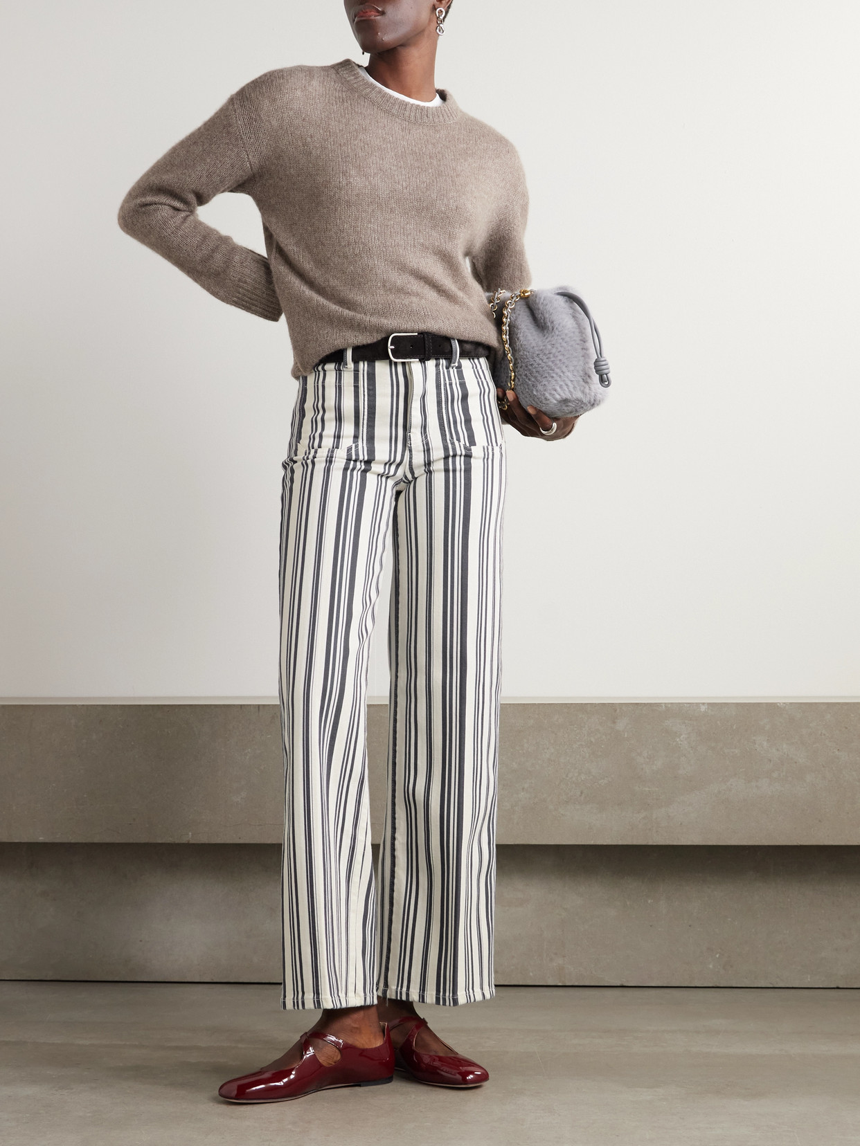 Frame Le Slim Palazzo Patch Pocket High Waist Wide Leg Jeans In Blue