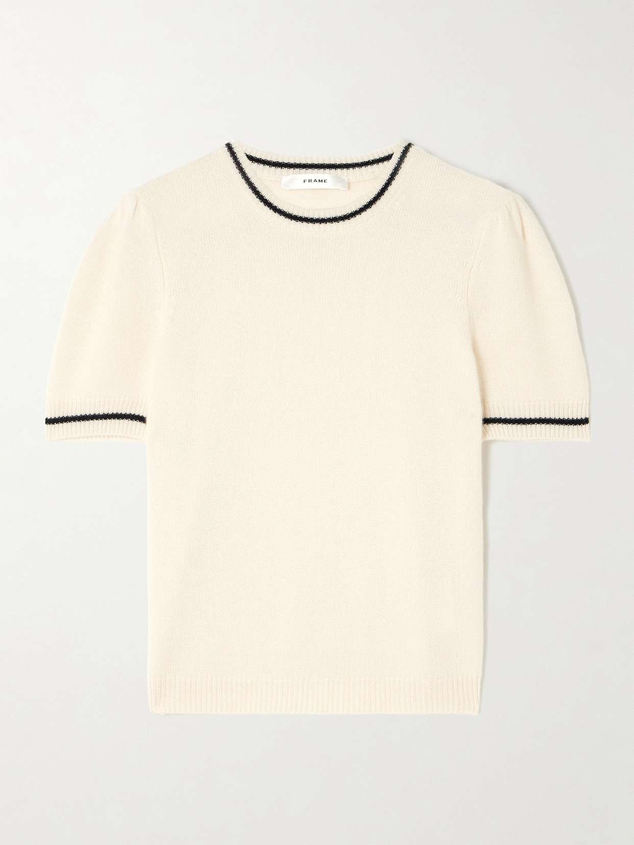 Frame The Cashmere Gathered Sweater Cream In Cream
