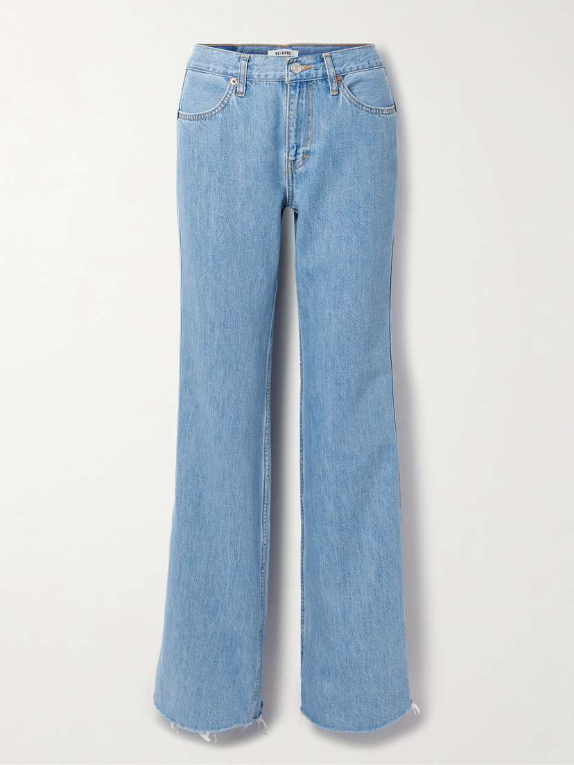 RE/DONE The Californian Frayed Mid-rise Flared Jeans