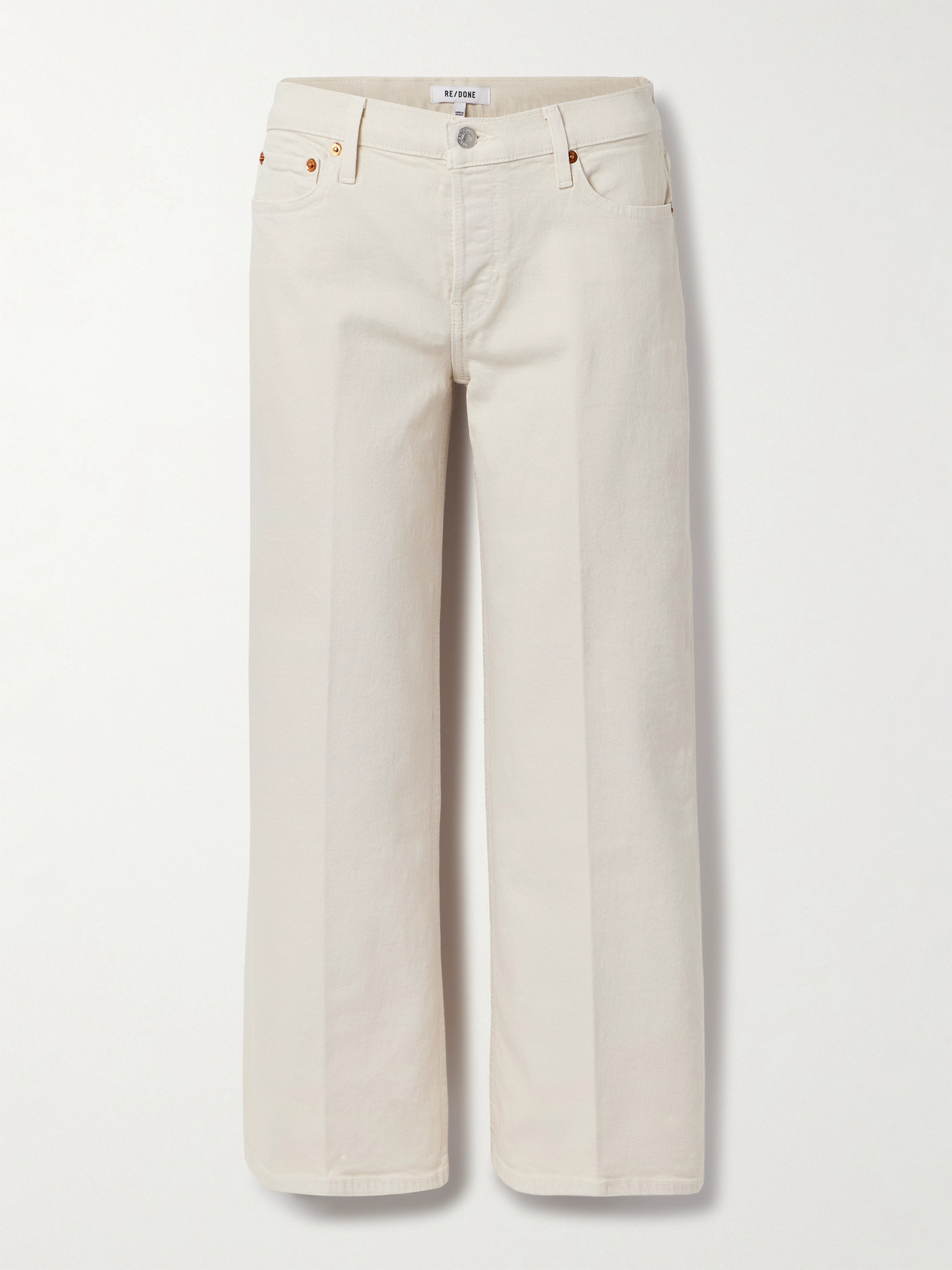 Re/done Cropped Mid-rise Wide-leg Jeans