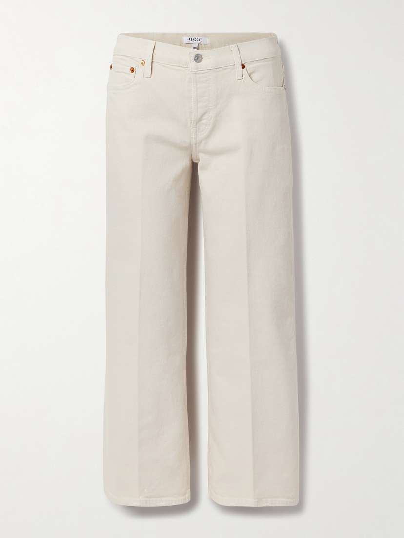 RE/DONE Cropped Mid-rise Wide-leg Jeans