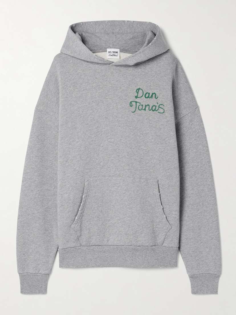 RE/DONE Printed Organic Cotton-jersey Hoodie