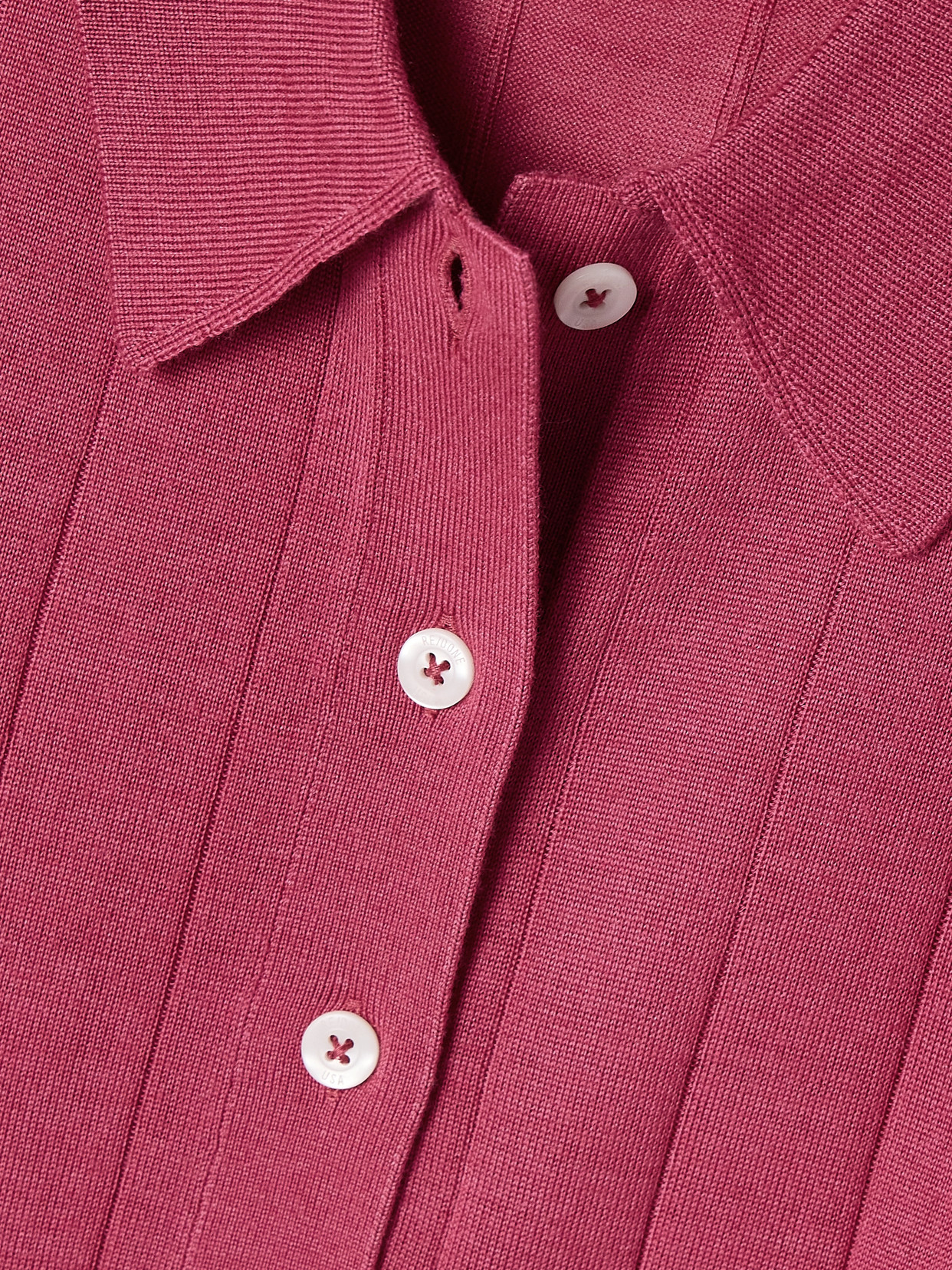 Re/done The Caroline Ribbed Merino Wool, Silk And Cashmere-blend Cardigan