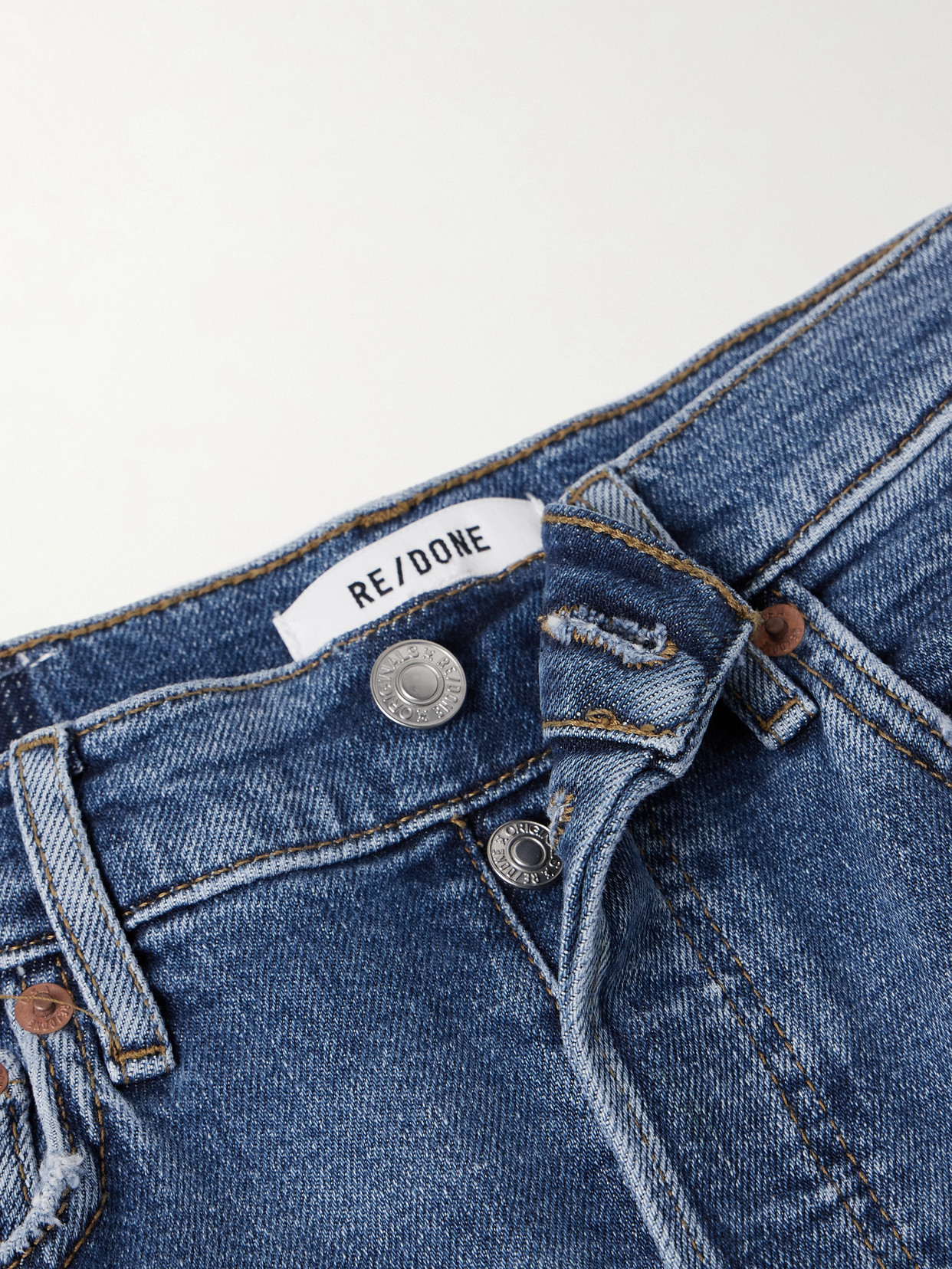 Re/done Cropped High-rise Wide-leg Jeans