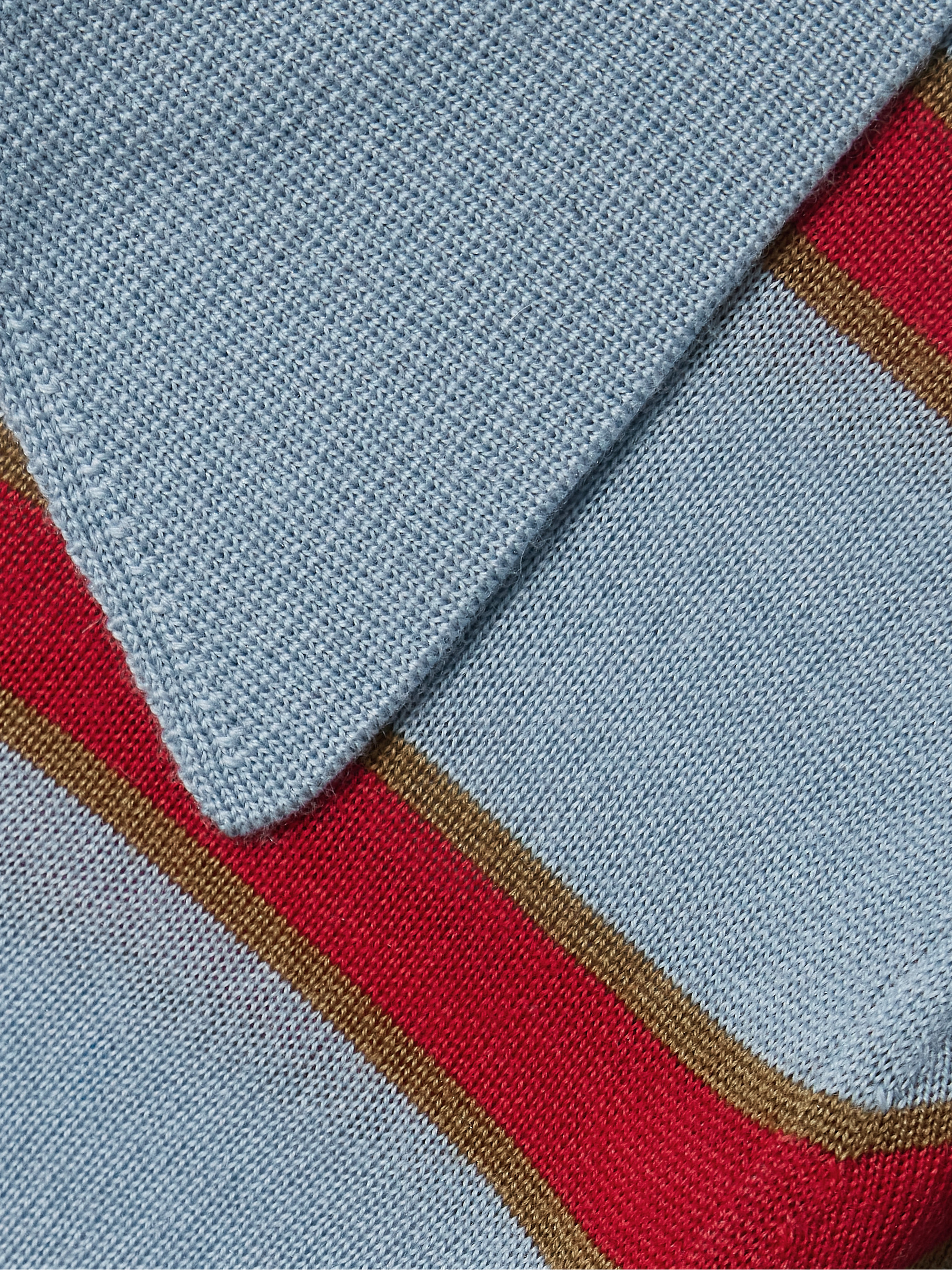 RE/DONE The Memphis striped merino wool, silk and cashmere-blend polo shirt thumbnail