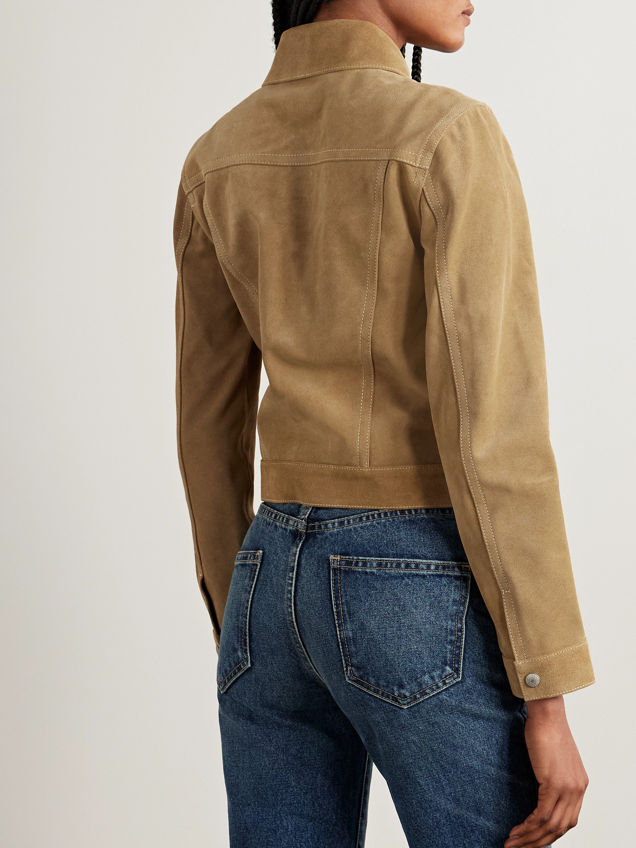 Re/done Baby Trucker Suede Jacket