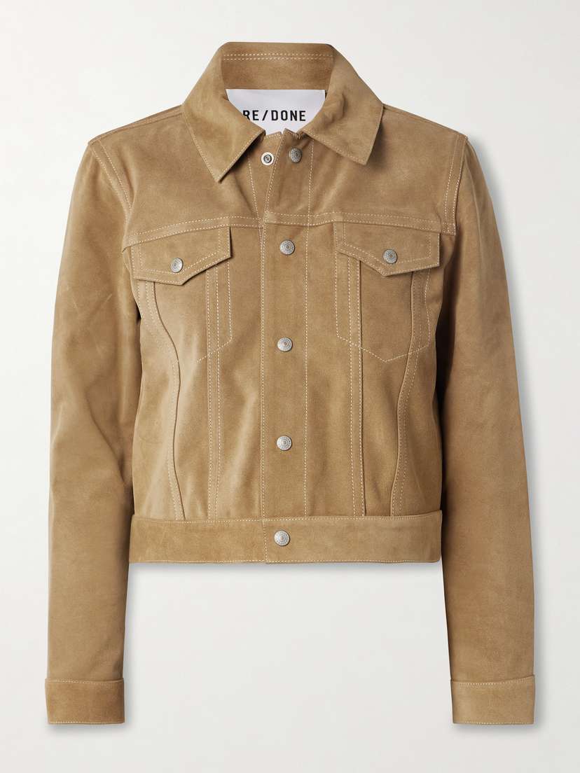 RE/DONE Baby Trucker Suede Jacket