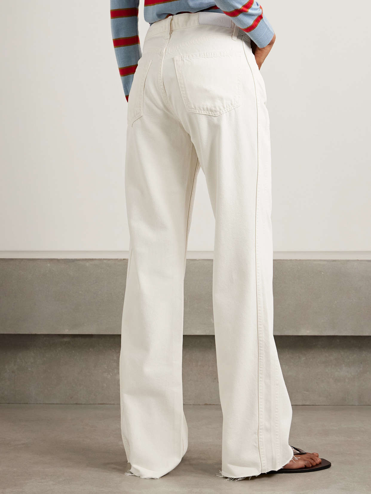 Re/done The Californian Frayed Mid-rise Flared Jeans