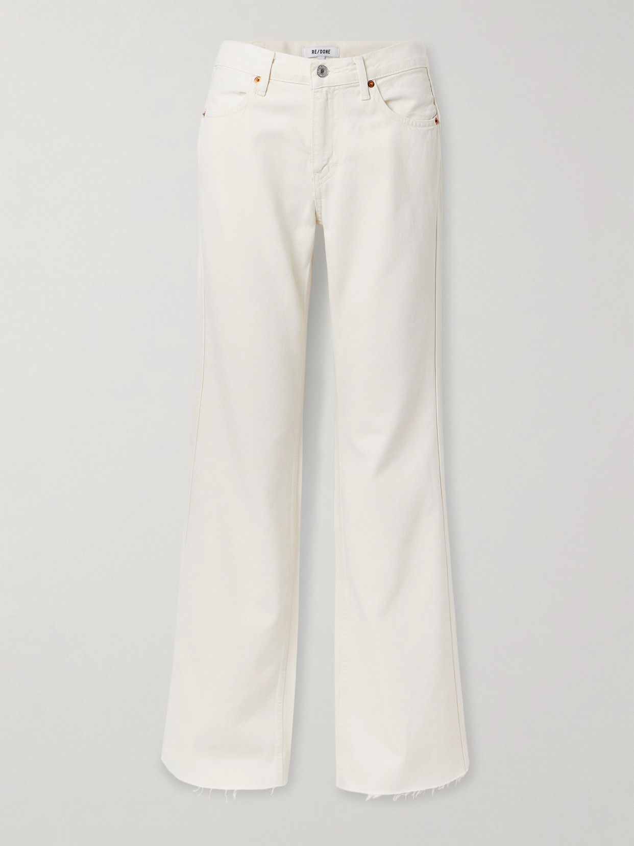 Re/done The Californian Frayed Mid-rise Flared Jeans