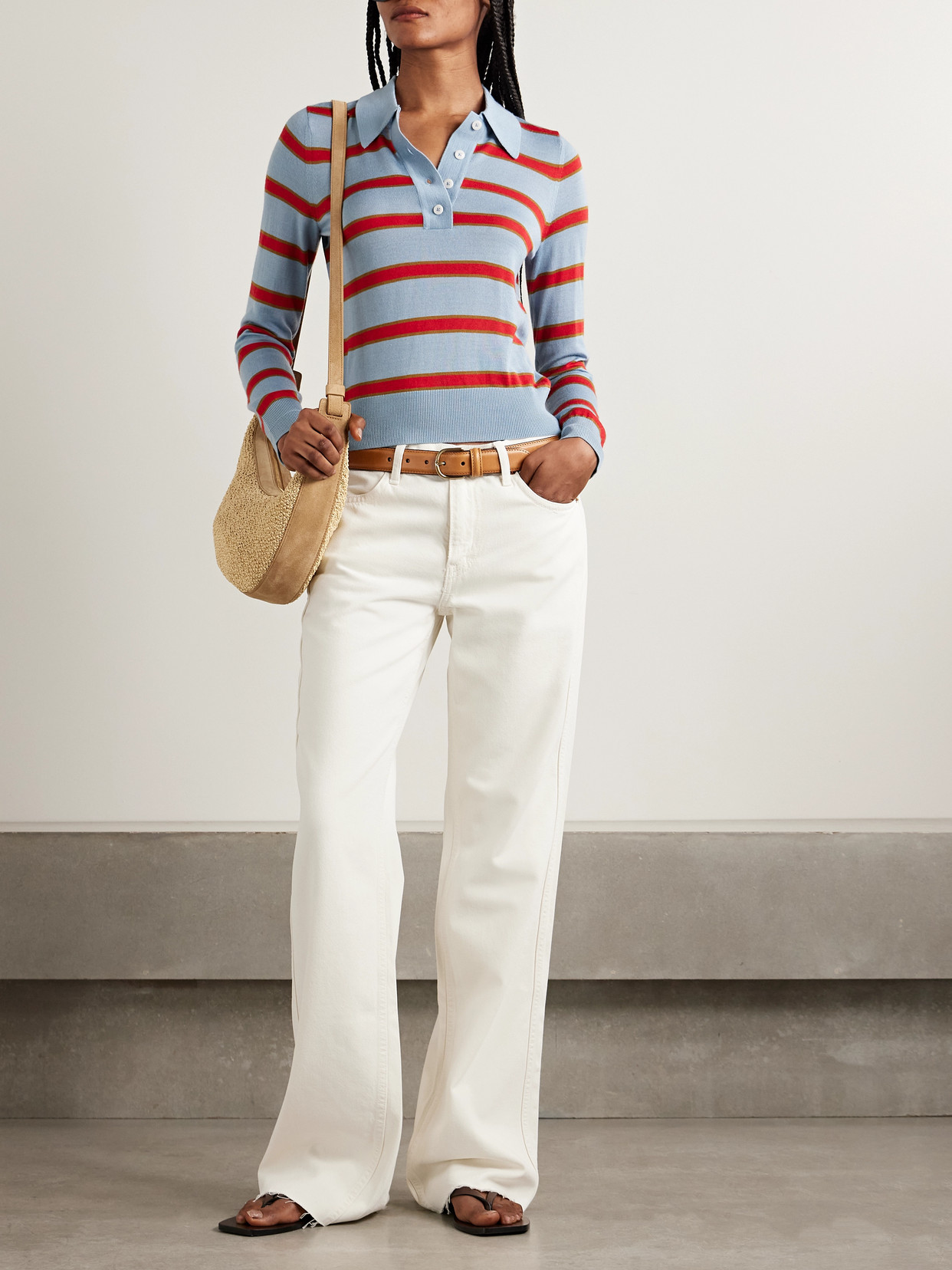Re/done The Californian Frayed Mid-rise Flared Jeans