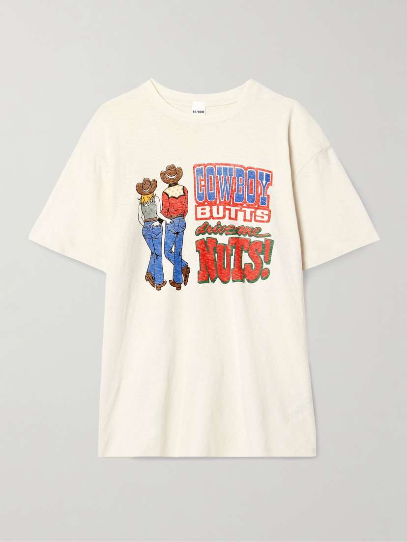 RE/DONE Boyfriend Printed Cotton-jersey T-shirt
