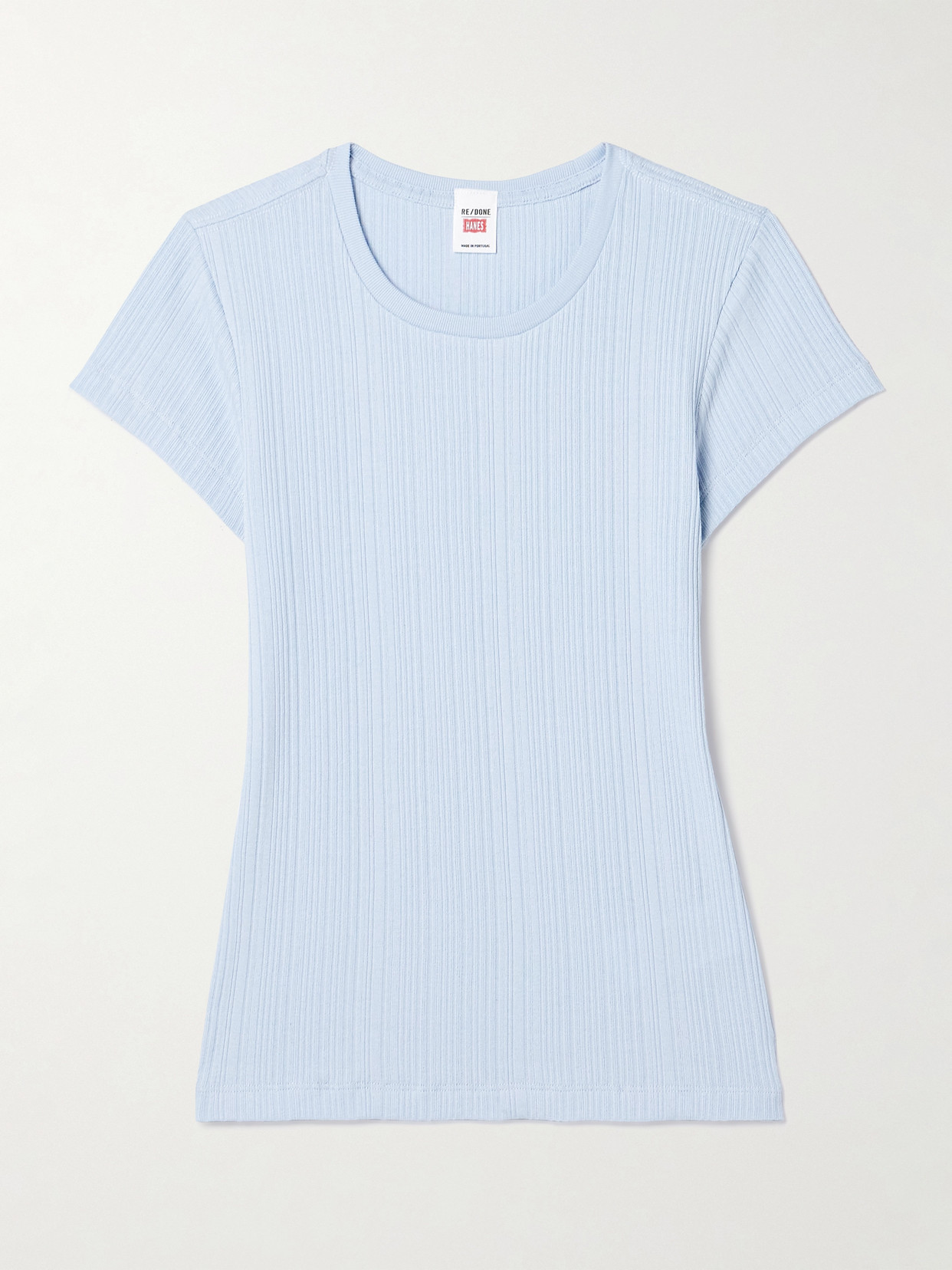 Re/done + Hanes 60s Ribbed Cotton-blend Jersey T-shirt