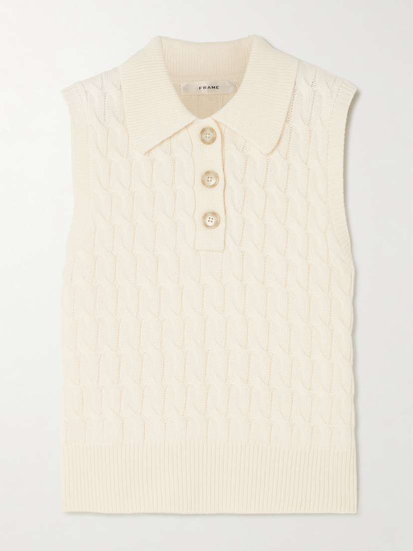 Frame Cable-knit Wool Vest