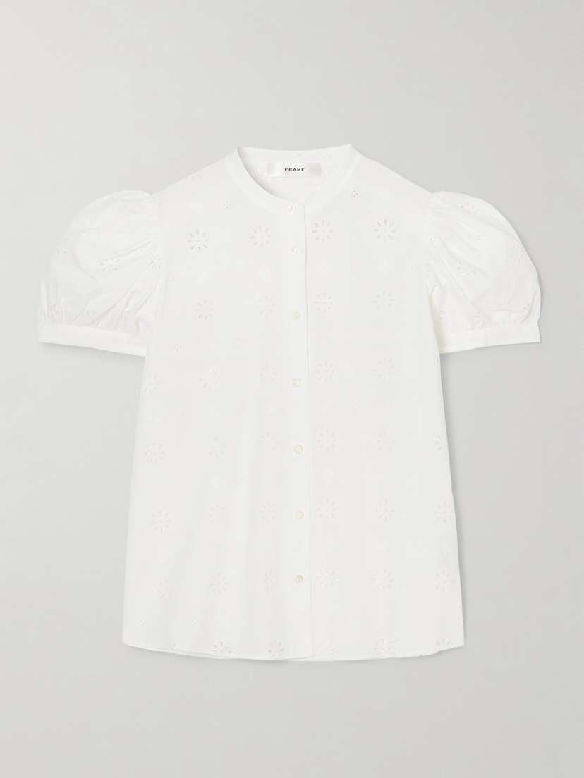 Frame The Eyelet Broderie Anglaise Cotton Blouse