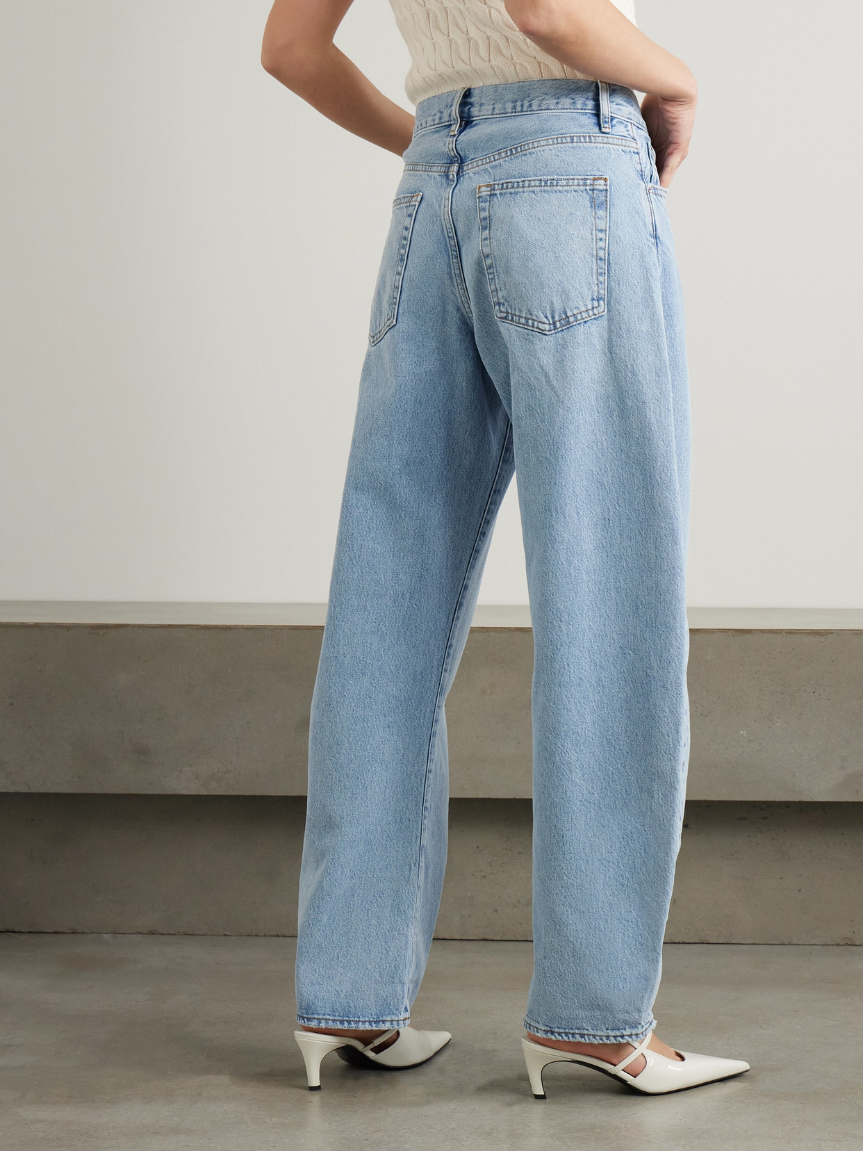 Frame The Bubble High-rise Barrel-leg Jeans In Blue