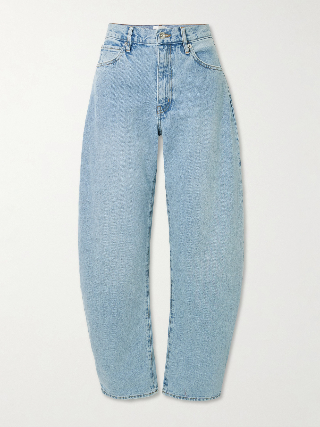 Frame The Bubble High-rise Barrel-leg Jeans In Blue
