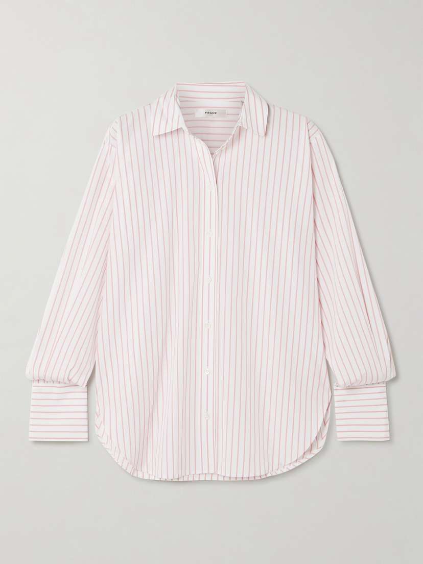 Frame The Oversized Striped Cotton-poplin Shirt