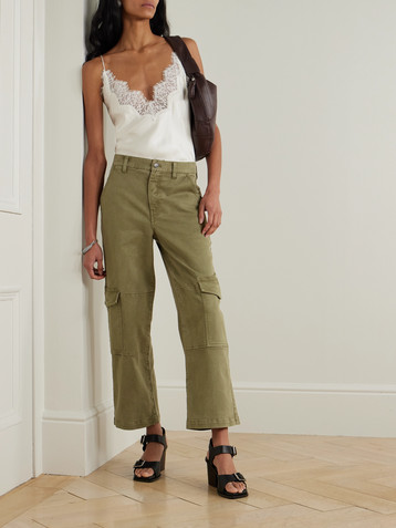 FRAME The Station cropped twill straight-leg cargo pants